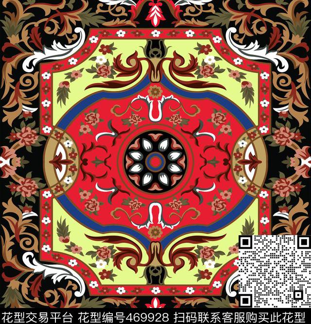 刺绣图案花卉波点传统印花华亿平台下载（图片编号: 469928） - 瓦栏（Walan）