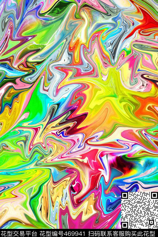 抽象机理几何数码印花华亿平台下载（图片编号: 469941） - 瓦栏（Walan）