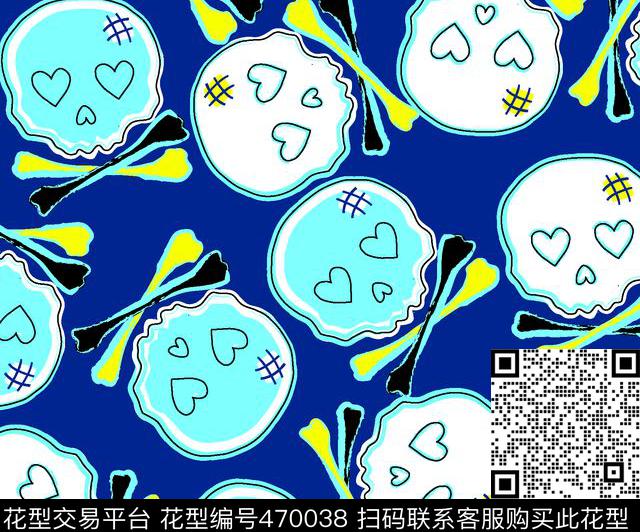 婴童可爱骷髅头印花时尚童装传统印花华亿平台下载（图片编号: 470038） - 瓦栏（Walan）