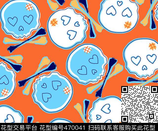 婴童可爱骷髅头印花时尚童装传统印花华亿平台下载（图片编号: 470041） - 瓦栏（Walan）