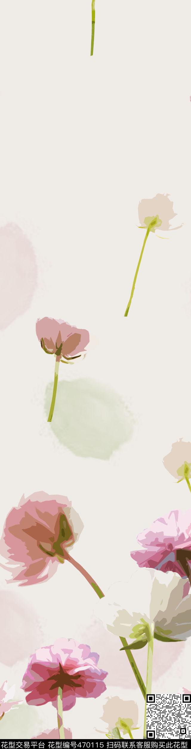 郁金香花卉家纺传统印花华亿平台下载（图片编号: 470115） - 瓦栏（Walan）