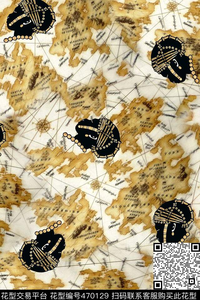 街头时尚男女装通用地图头像传统印花华亿平台下载（图片编号: 470129） - 瓦栏（Walan）