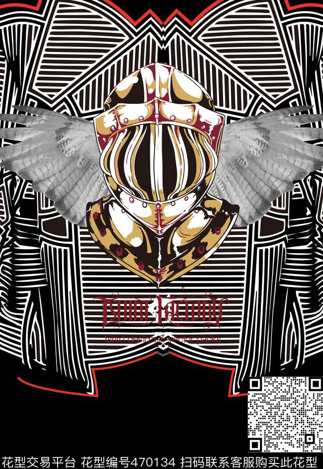 潮流时尚定位男装盔甲数码印花华亿平台下载（图片编号: 470134） - 瓦栏（Walan）