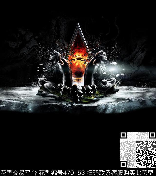 中国风男装T恤定位数码印花华亿平台下载（图片编号: 470153） - 瓦栏（Walan）