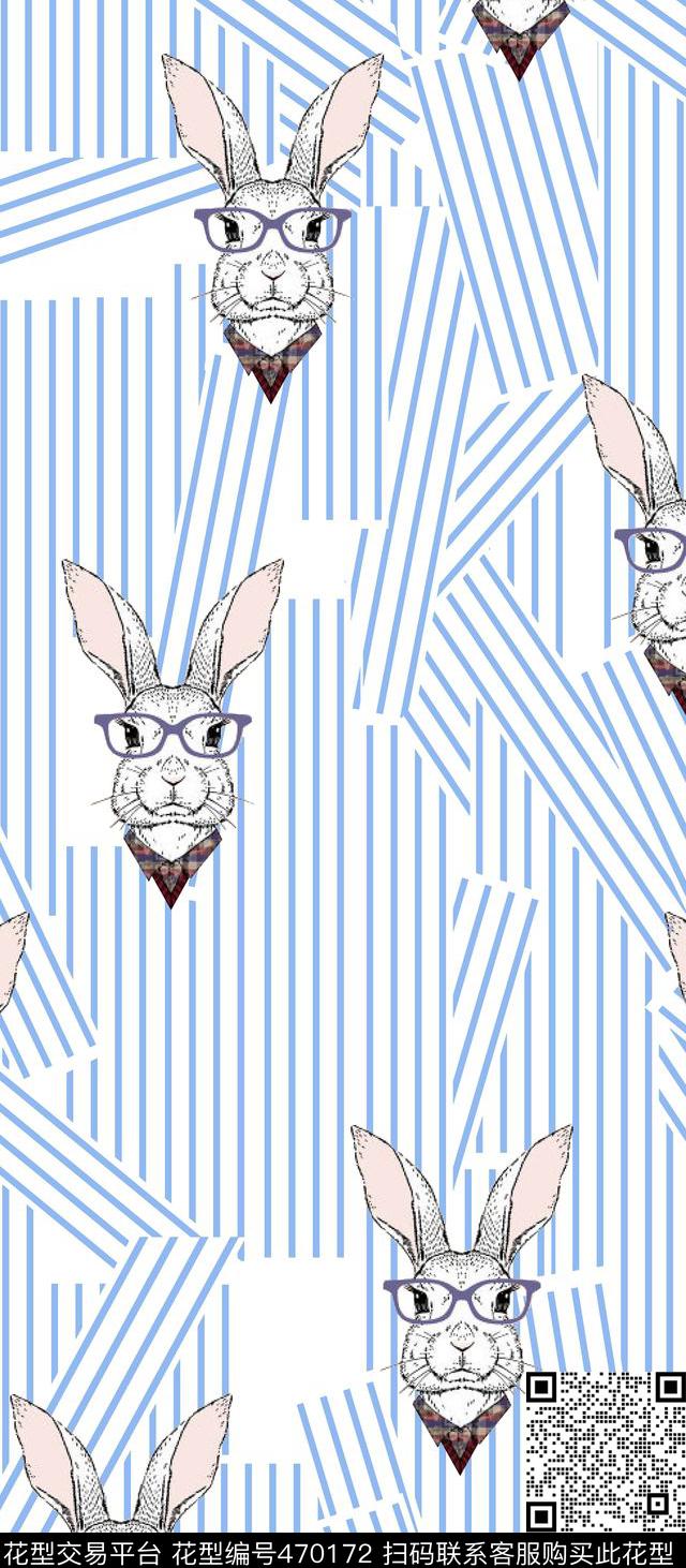 传统印花卡通动物条纹条纹传统印花华亿平台下载（图片编号: 470172） - 瓦栏（Walan）