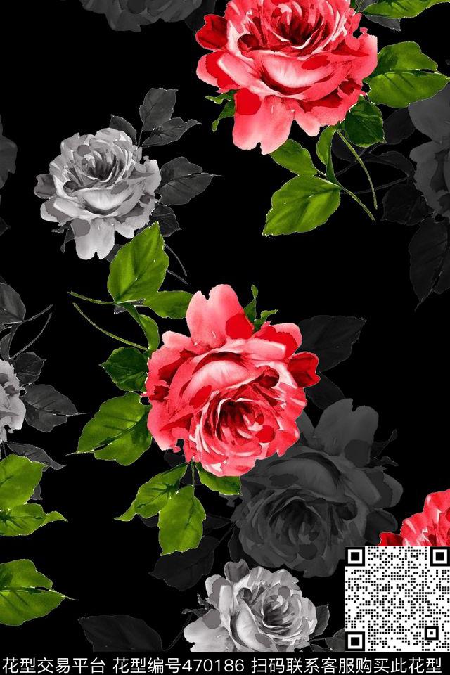 花卉创意服装面料衬衫数码印花华亿平台下载（图片编号: 470186） - 瓦栏（Walan）