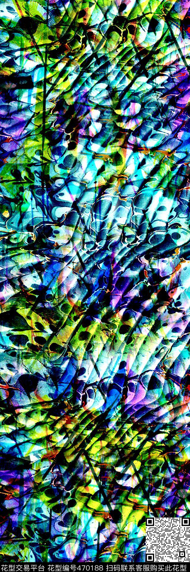 抽象肌理抽象丝巾长巾数码印花华亿平台下载（图片编号: 470188） - 瓦栏（Walan）