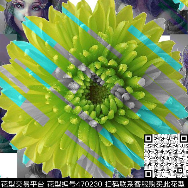 人物插画花卉数码印花华亿平台下载（图片编号: 470230） - 瓦栏（Walan）