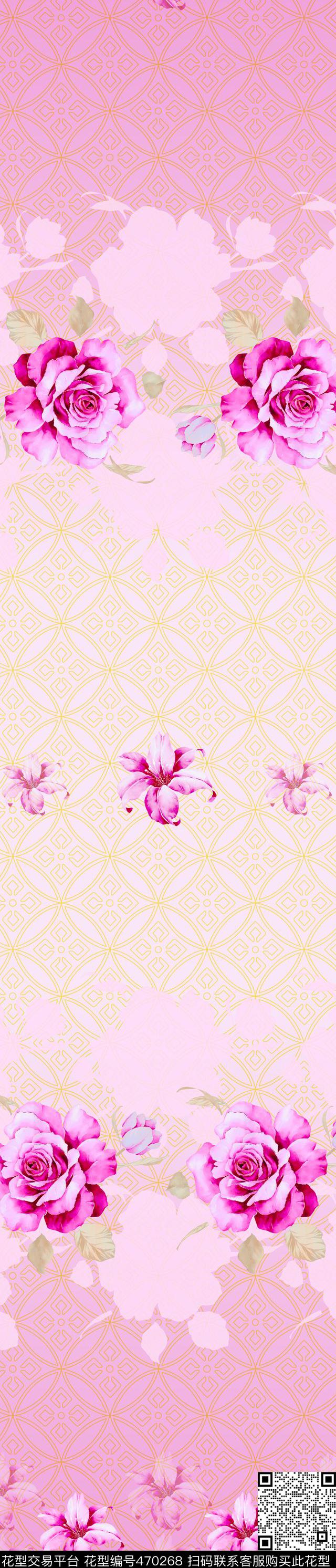 传统花卉数码印花华亿平台下载（图片编号: 470268） - 瓦栏（Walan）