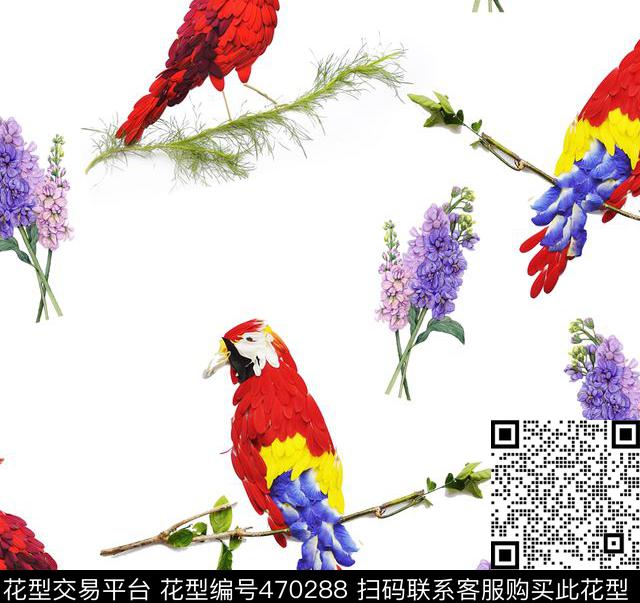 风信子复古花卉数码印花华亿平台下载（图片编号: 470288） - 瓦栏（Walan）