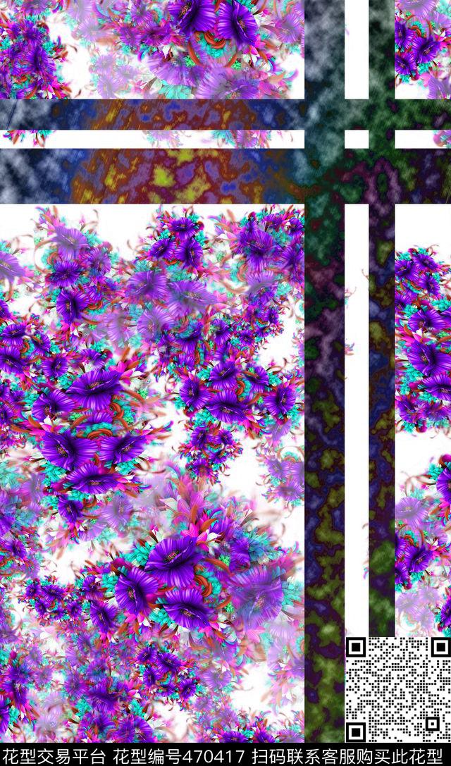 花卉美缺憾数码印花华亿平台下载（图片编号: 470417） - 瓦栏（Walan）