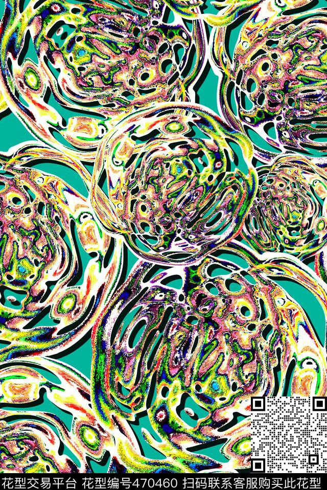 抽象圆形纹理数码印花华亿平台下载（图片编号: 470460） - 瓦栏（Walan）