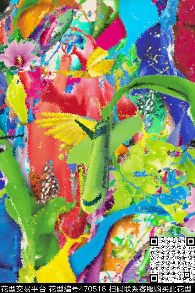 儿童画蜡笔蜡笔画数码印花华亿平台下载（图片编号: 470516） - 瓦栏（Walan）