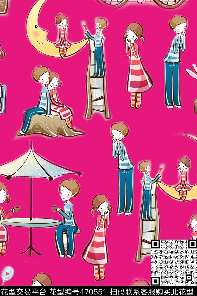 小清新人物童装数码印花华亿平台下载（图片编号: 470551） - 瓦栏（Walan）