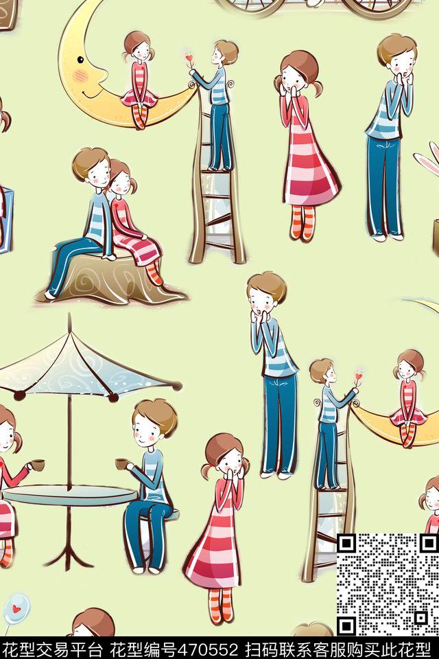 小清新人物童装数码印花华亿平台下载（图片编号: 470552） - 瓦栏（Walan）