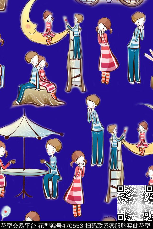 小清新人物童装数码印花华亿平台下载（图片编号: 470553） - 瓦栏（Walan）