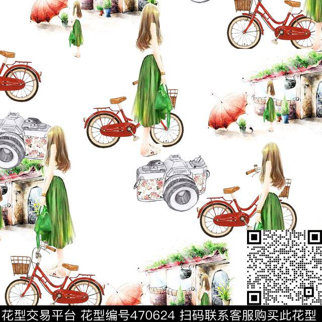 插画创意服装面料创意图案数码印花华亿平台下载（图片编号: 470624） - 瓦栏（Walan）