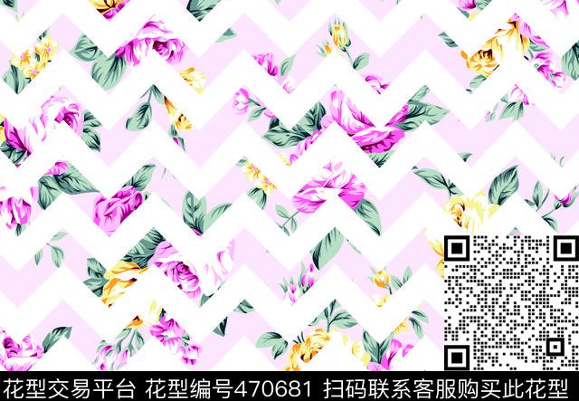 波浪条花格子花波浪条数码印花华亿平台下载（图片编号: 470681） - 瓦栏（Walan）