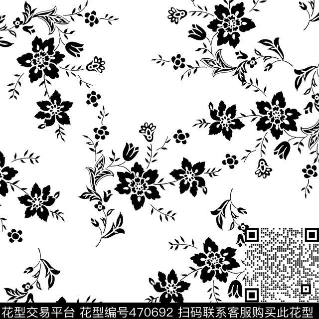 花卉清爽服装面料数码印花华亿平台下载（图片编号: 470692） - 瓦栏（Walan）