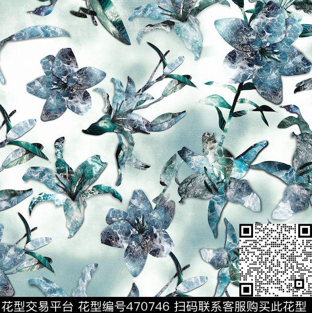 大理石花复古女装数码印花华亿平台下载（图片编号: 470746） - 瓦栏（Walan）
