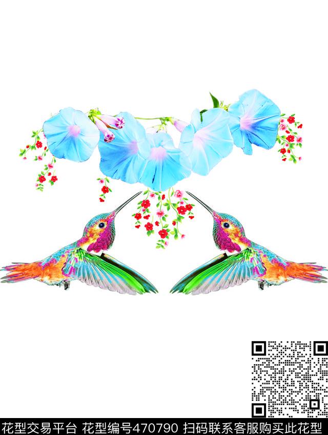 定位华亿平台韩版流行牵牛花数码印花华亿平台下载（图片编号: 470790） - 瓦栏（Walan）