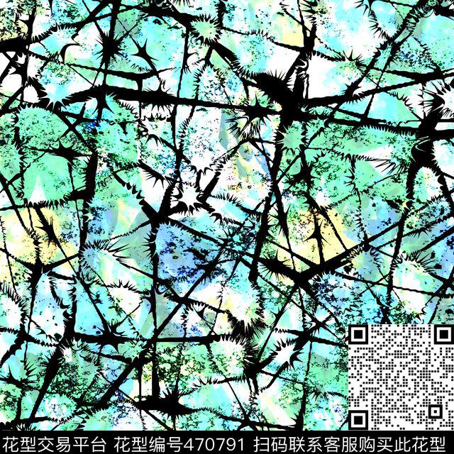 抽像服装荆条数码印花华亿平台下载（图片编号: 470791） - 瓦栏（Walan）