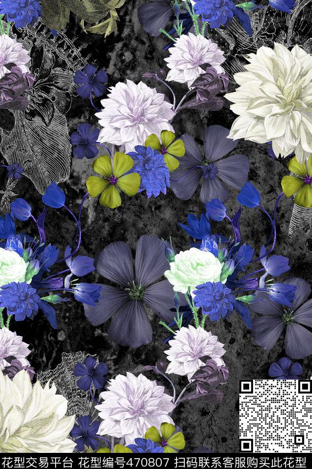 花卉休闲数码印花华亿平台下载（图片编号: 470807） - 瓦栏（Walan）