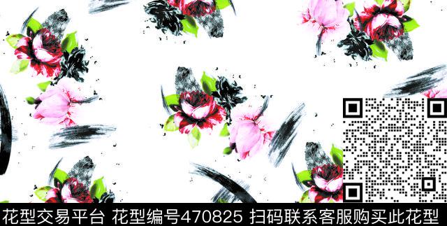 中国风水墨手绘数码印花华亿平台下载（图片编号: 470825） - 瓦栏（Walan）