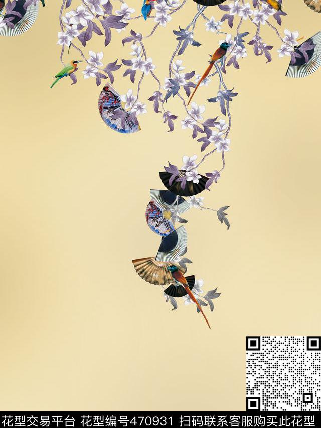 DOLCE&GABBANA杜嘉班纳花鸟定位图数码印花华亿平台下载（图片编号: 470931） - 瓦栏（Walan）