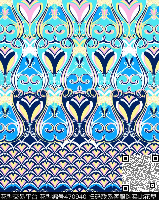 鱼鳞图案花纹图案数码印花华亿平台下载（图片编号: 470940） - 瓦栏（Walan）