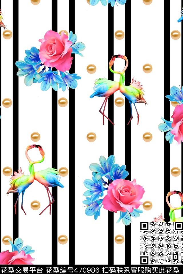 抽象大牌大牌时尚花卉动物数码印花华亿平台下载（图片编号: 470986） - 瓦栏（Walan）