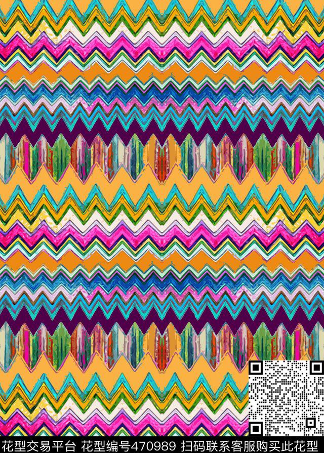 海南沙滩风线条色块时尚数码印花华亿平台下载（图片编号: 470989） - 瓦栏（Walan）