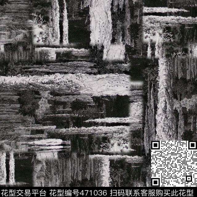 复古森林解构数码印花华亿平台下载（图片编号: 471036） - 瓦栏（Walan）