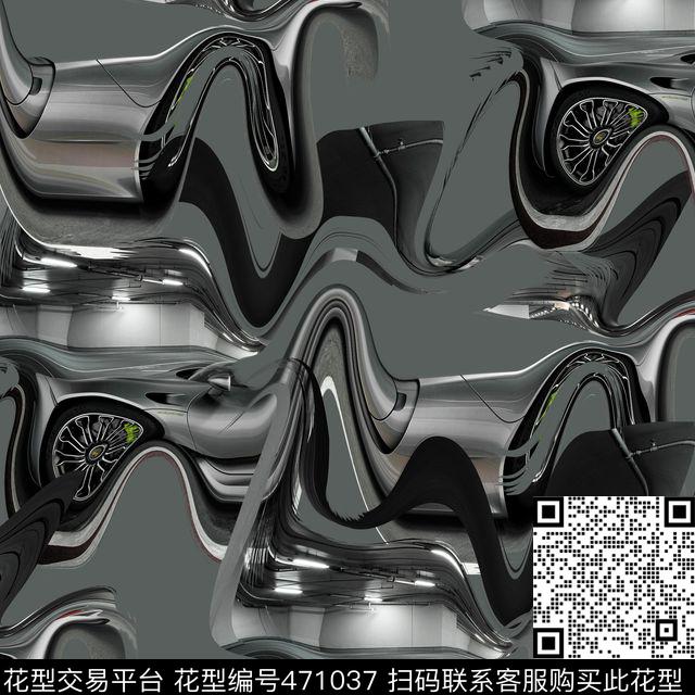 复古水波纹潮流数码印花华亿平台下载（图片编号: 471037） - 瓦栏（Walan）