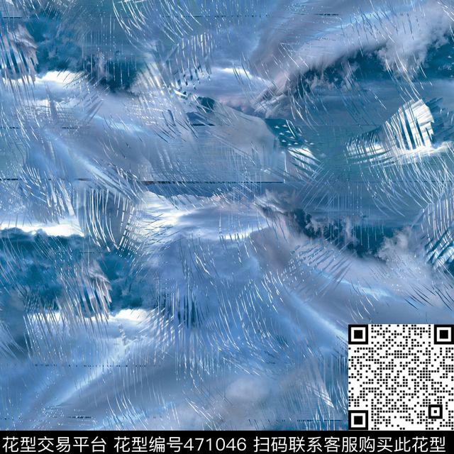 白云笔刷抽象数码印花华亿平台下载（图片编号: 471046） - 瓦栏（Walan）