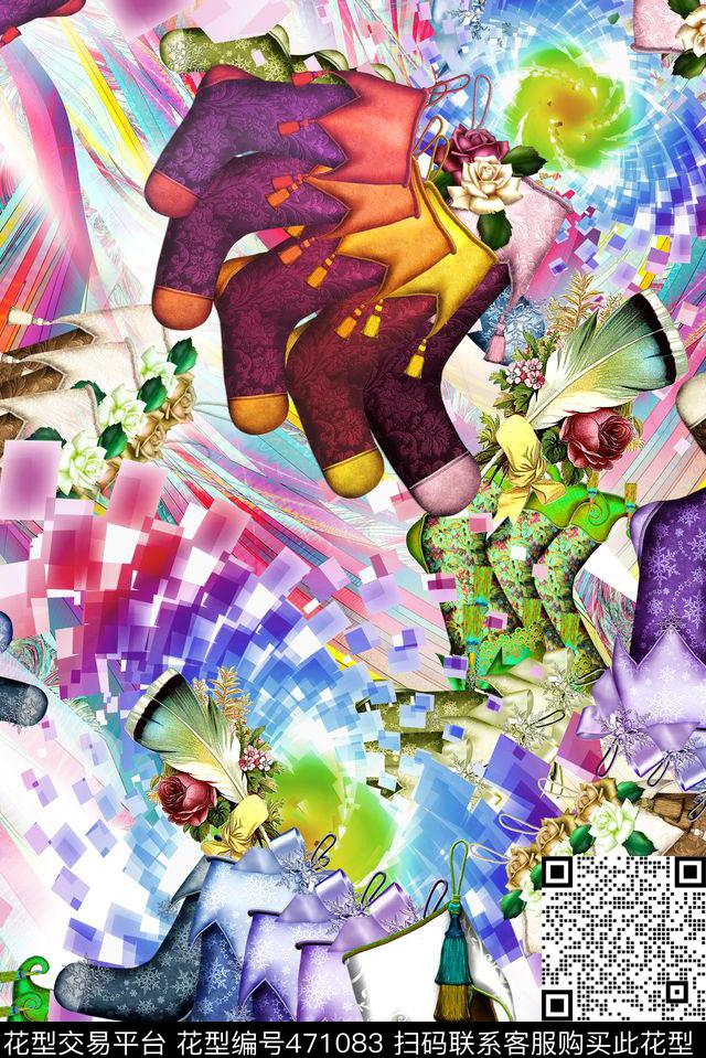 复古炫彩条纹数码印花华亿平台下载（图片编号: 471083） - 瓦栏（Walan）