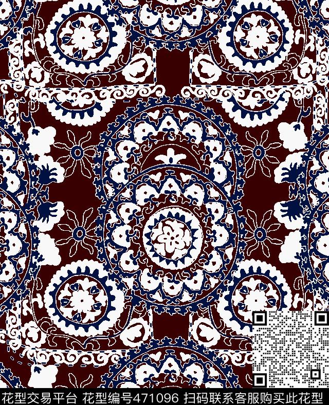 手绘青花瓷2016春夏传统印花华亿平台下载（图片编号: 471096） - 瓦栏（Walan）