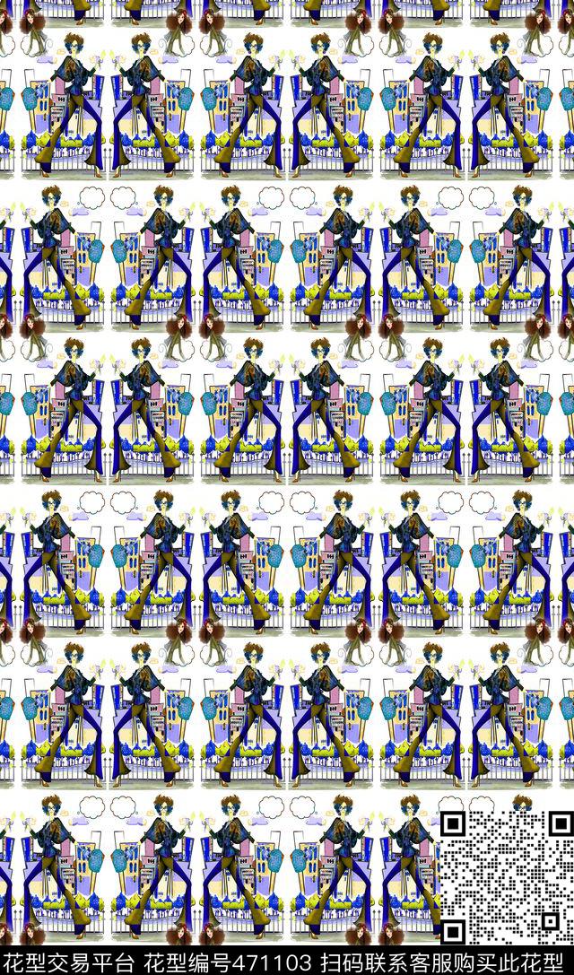 时尚大牌休闲数码印花华亿平台下载（图片编号: 471103） - 瓦栏（Walan）