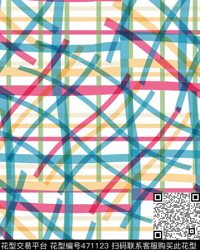 几何格子线条传统印花华亿平台下载（图片编号: 471123） - 瓦栏（Walan）