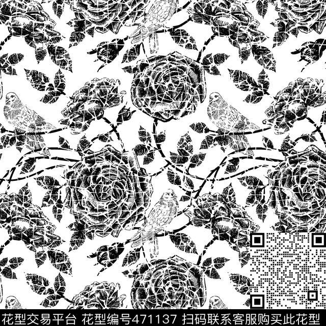 抽象几何花传统印花华亿平台下载（图片编号: 471137） - 瓦栏（Walan）