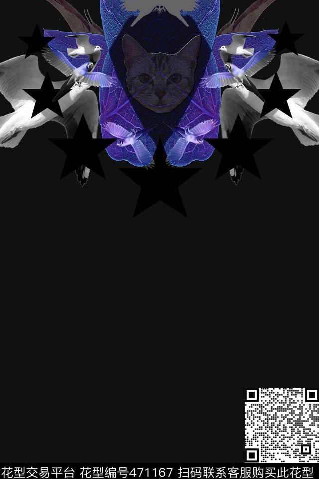 T恤创意图案动物图案数码印花华亿平台下载（图片编号: 471167） - 瓦栏（Walan）