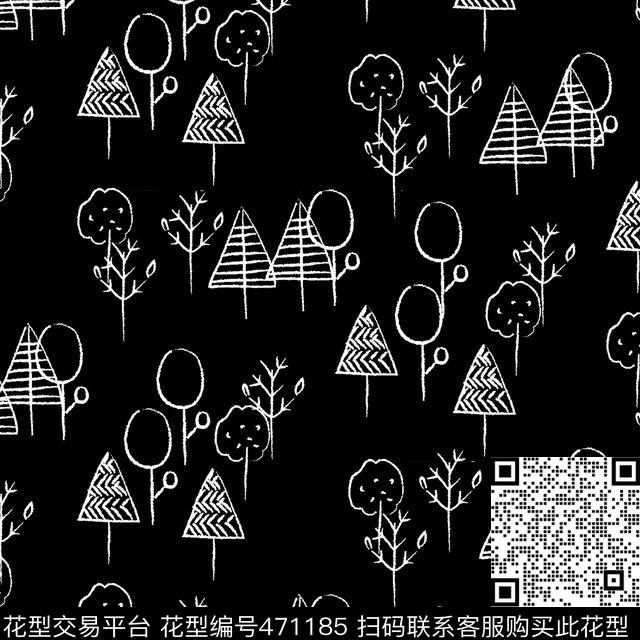 手绘抽象植物传统印花华亿平台下载（图片编号: 471185） - 瓦栏（Walan）