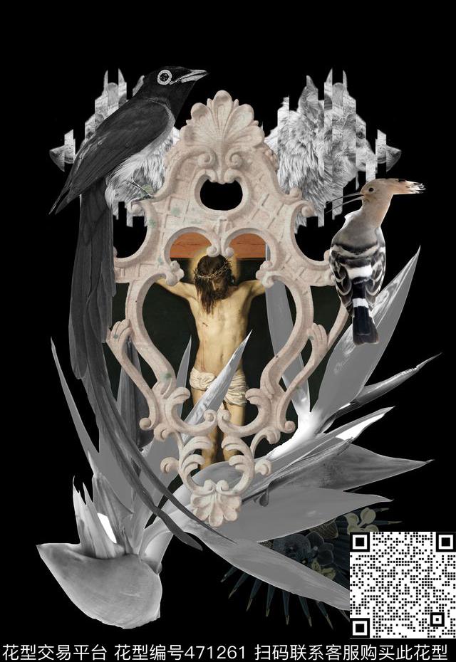 花鸟男装数码印花时尚定位数码印花华亿平台下载（图片编号: 471261） - 瓦栏（Walan）