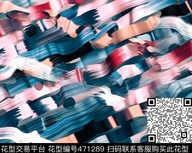 笔刷抽象绘画数码印花华亿平台下载（图片编号: 471289） - 瓦栏（Walan）