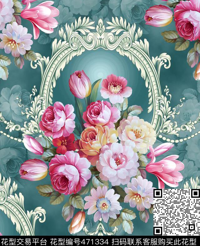 窗帘服装欧式数码印花华亿平台下载（图片编号: 471334） - 瓦栏（Walan）