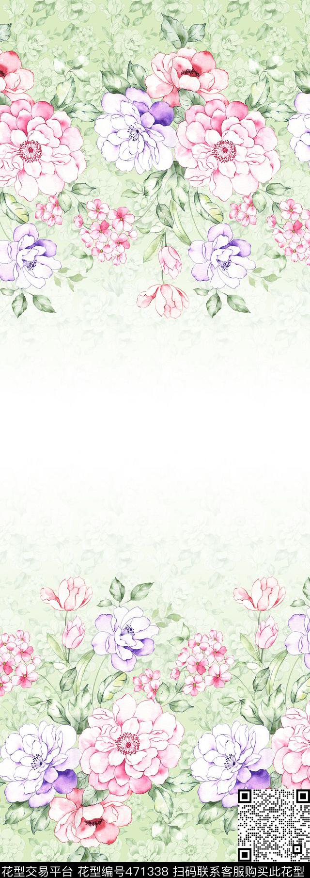 清新花卉家纺传统印花华亿平台下载（图片编号: 471338） - 瓦栏（Walan）