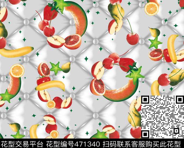 女装手绘水果。格子沙发纹底纹桌布布艺数码印花华亿平台下载（图片编号: 471340） - 瓦栏（Walan）