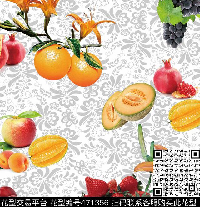 女装花卉蕾丝透明底纹数码印花华亿平台下载（图片编号: 471356） - 瓦栏（Walan）