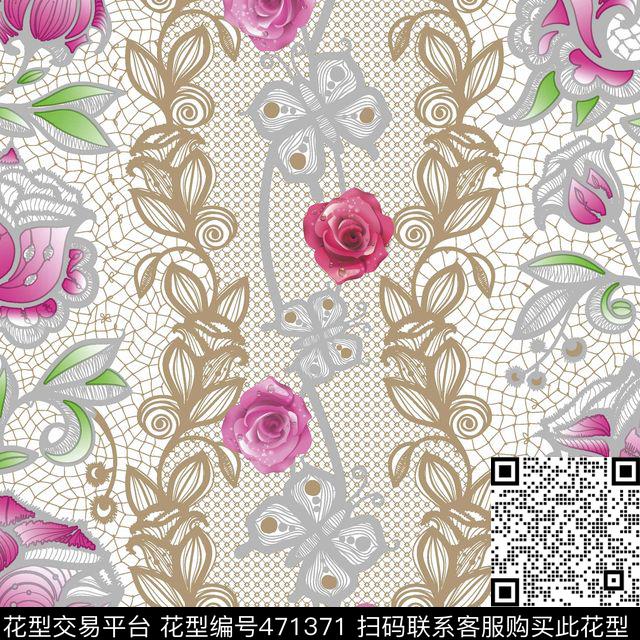 沙发布艺女装手绘花卉数码印花华亿平台下载（图片编号: 471371） - 瓦栏（Walan）