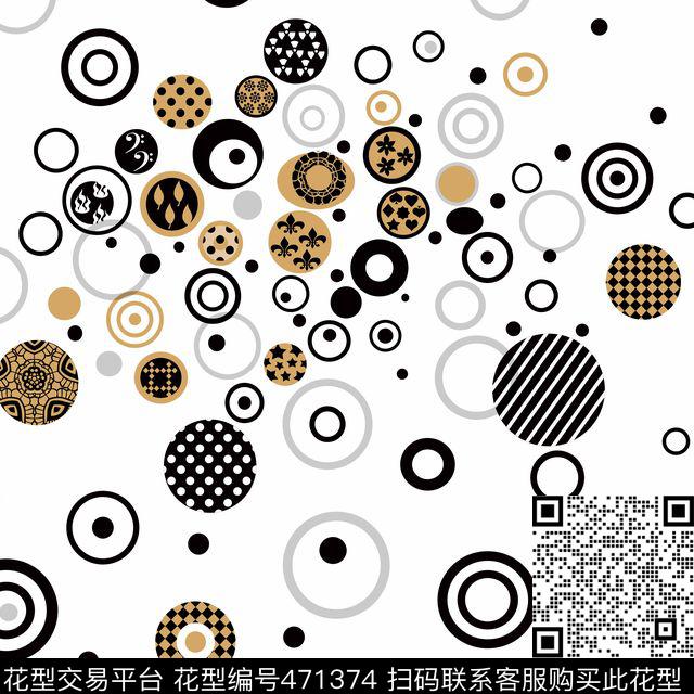 波点潮流大牌几何圆点传统印花华亿平台下载（图片编号: 471374） - 瓦栏（Walan）